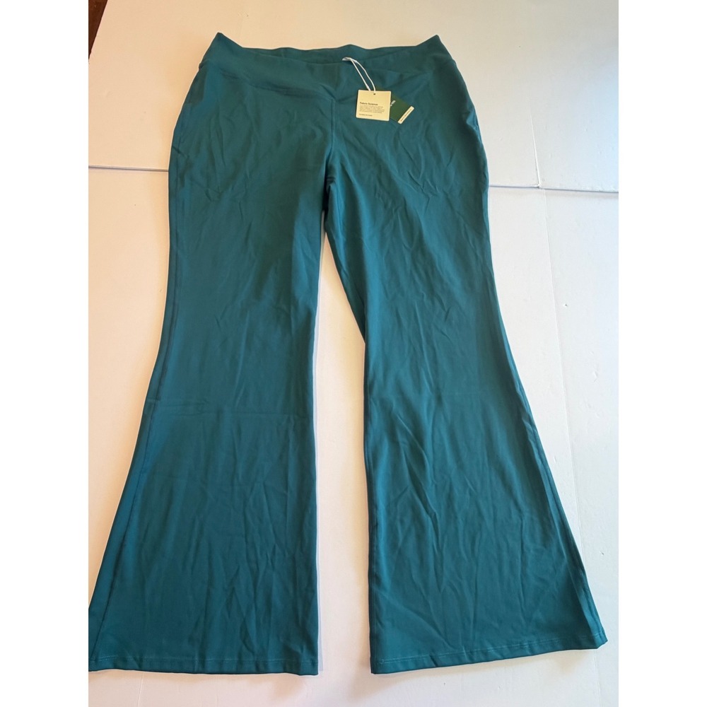 Halara Womens 3X Teal Green High Waisted Flare Leggings Yoga Pants NWT